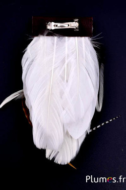 Bijou pour cheveux Grizzly - 15 x 6 cm - blanc